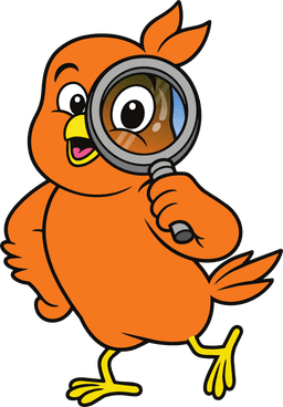 Boopy with a magnifier