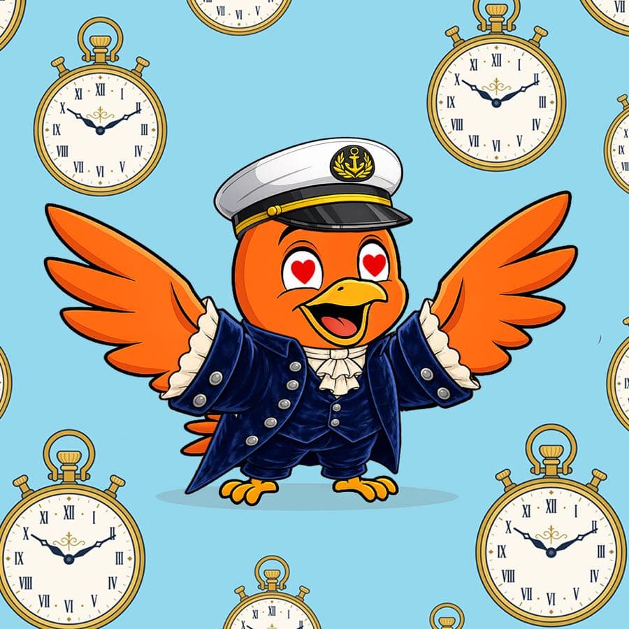 Boopy #1053 — Time Traveller background, French Revolution, Heart Eyes, Ship Captain Hat