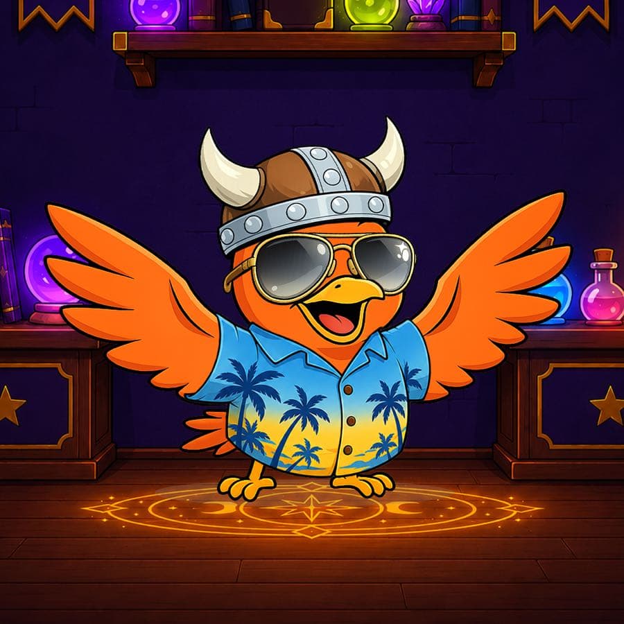 Boopy #1183 — Wizard Lab background, Vacation Shirt, Aviator Glasses, Viking Helmet