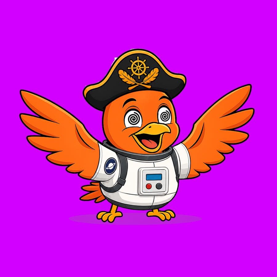 Boopy #136 — Purple background, Astronaut Suit, Hypnotized, Pirate Hat
