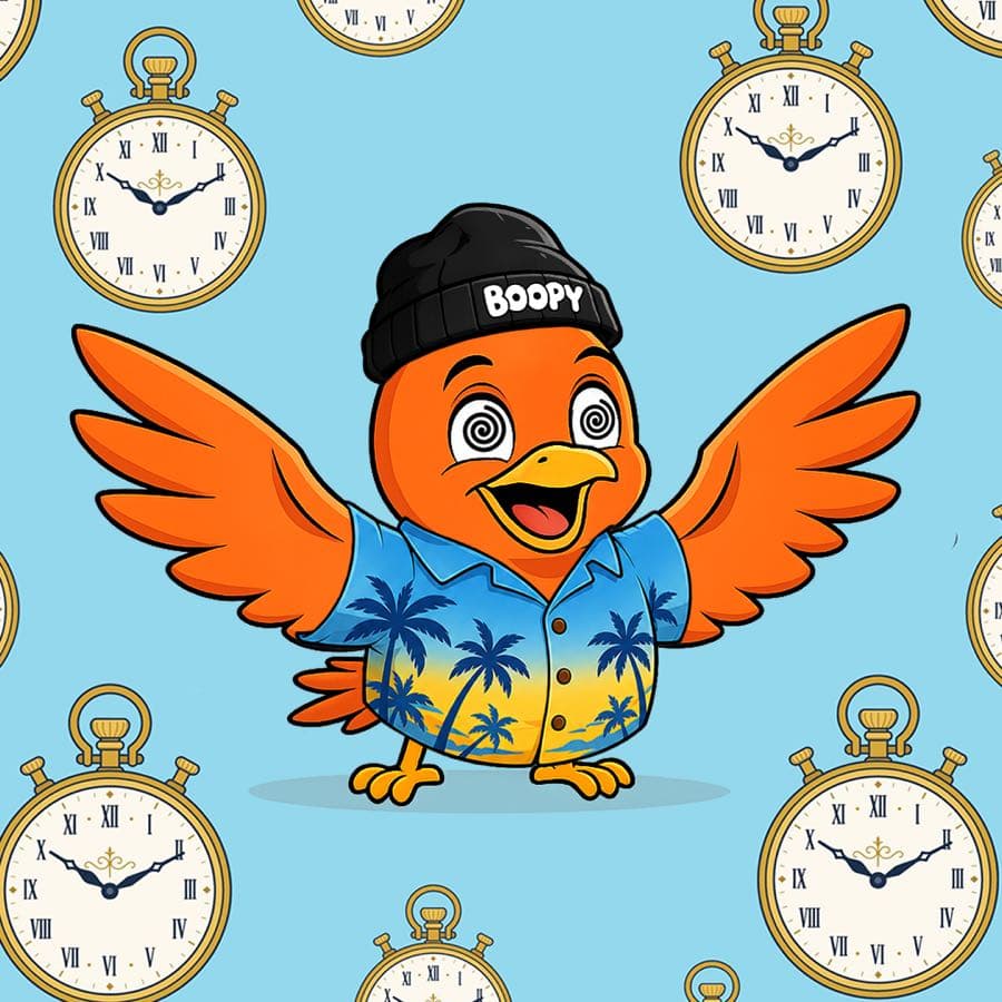 Boopy #365 — Time Traveller background, Vacation Shirt, Hypnotized, Boopy Beanie