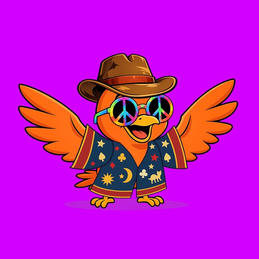 Boopy #627 — Purple background, Wizard Frock, Peace Glasses, Adventurer Hat