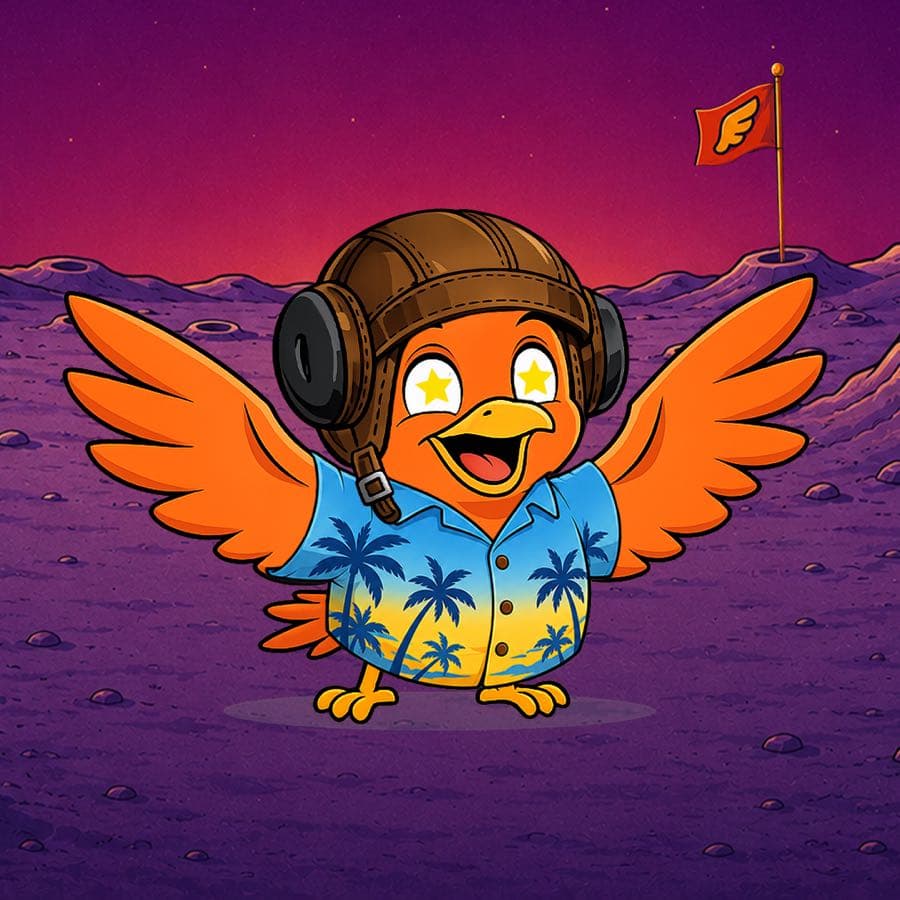 Boopy #939: Moon background, Vacation Shirt, Star Eyes, Aviator Helmet