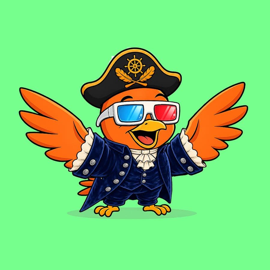 Boopy #970 — Green background, French Revolution, 3D Glasses, Pirate Hat